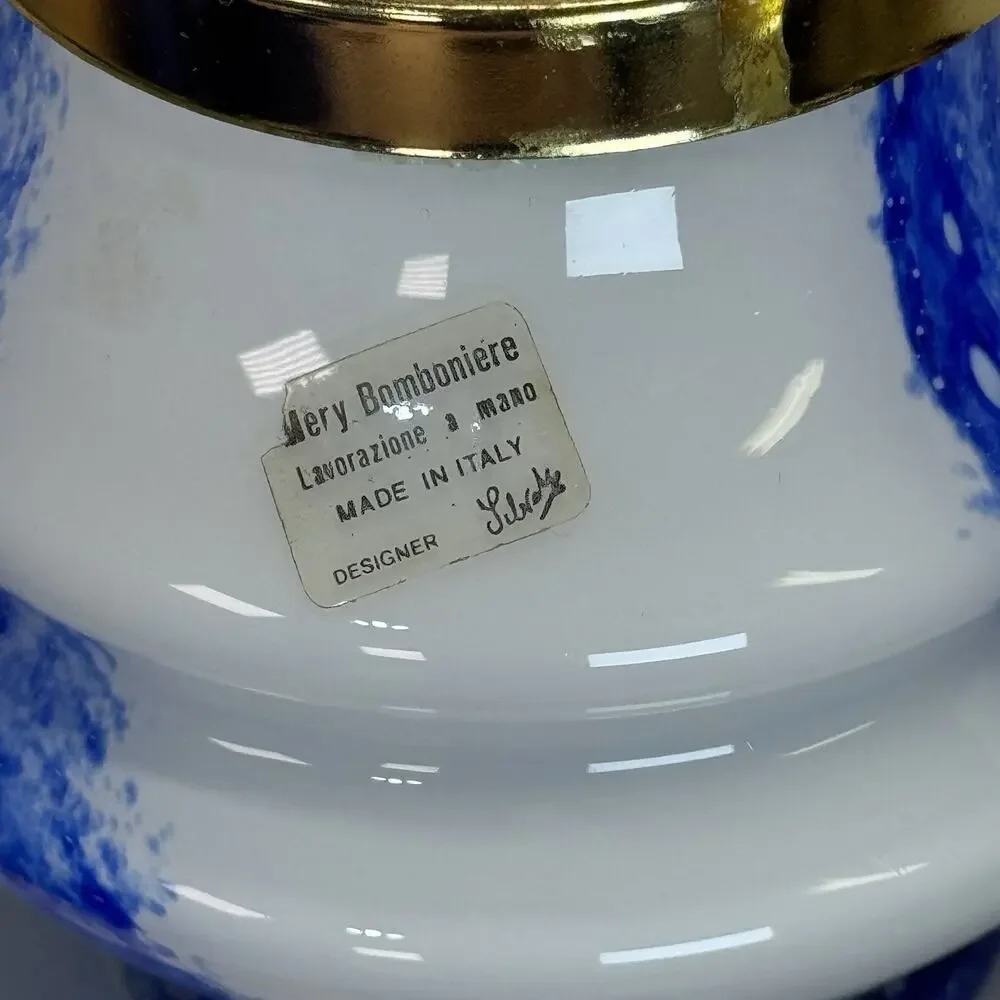 Vtg Handblown Art Glass‎ Mery Bomboniere Lavorazione a Mano Italy Candle Lantern